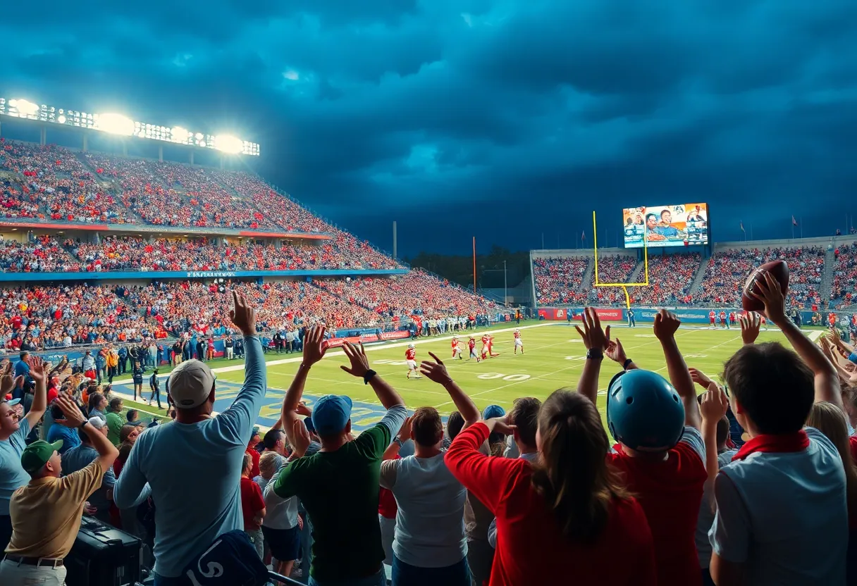 Allen Eagles football team celebrating during a game