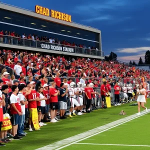 Football players from Bixby and Owasso in action at the championship game