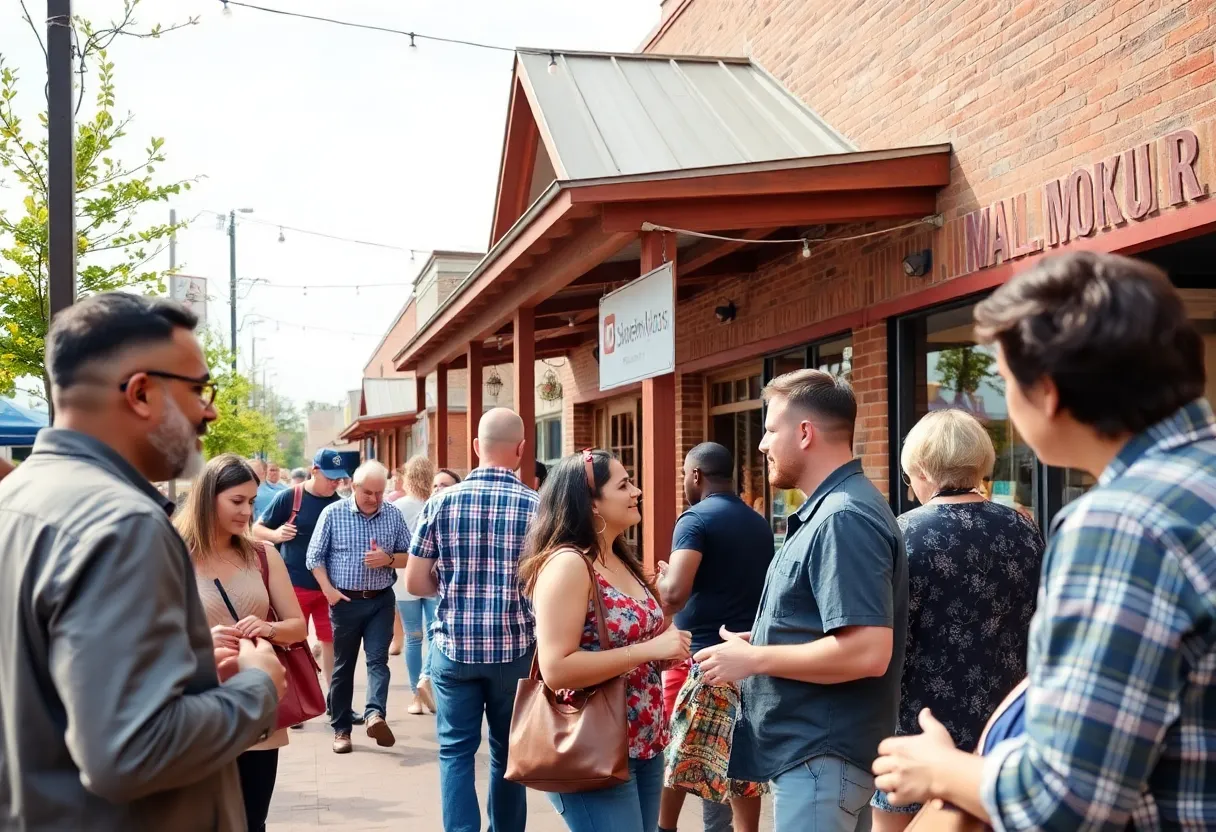 Community engagement scene in Broken Arrow, showcasing local businesses and networking.