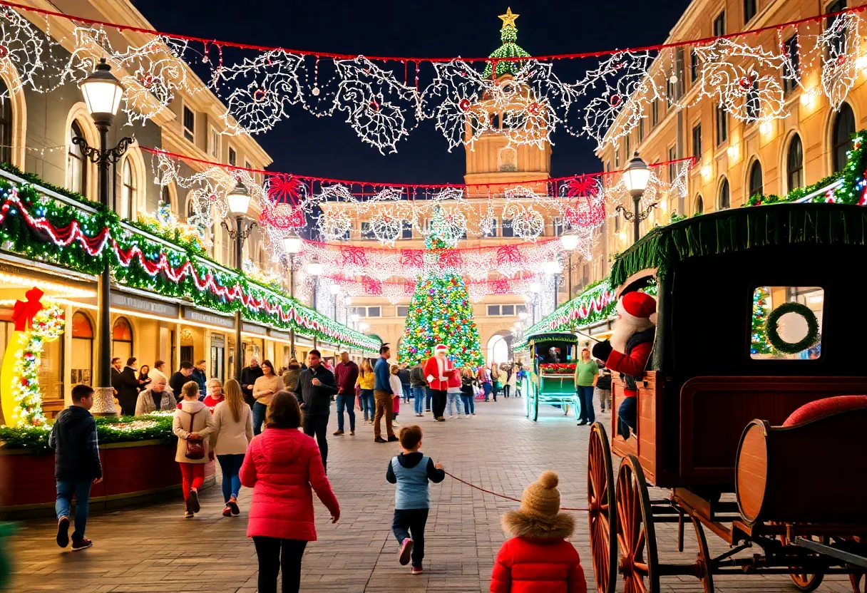 Families enjoying the Carols & Cocoa holiday event in Broken Arrow