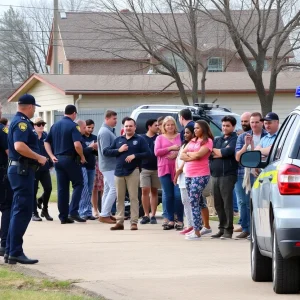 Police operation scene addressing sex trafficking in Choctaw, Oklahoma.