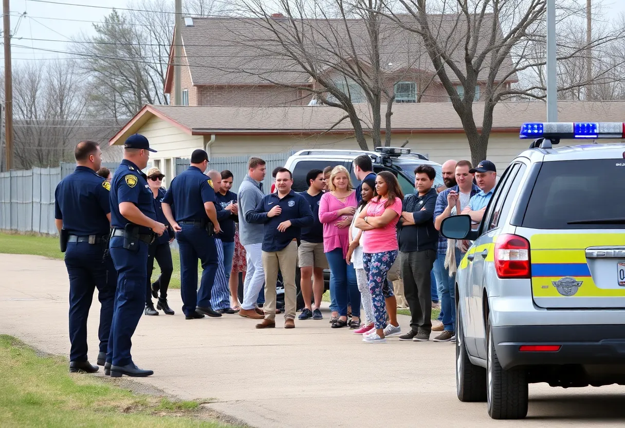 Police operation scene addressing sex trafficking in Choctaw, Oklahoma.