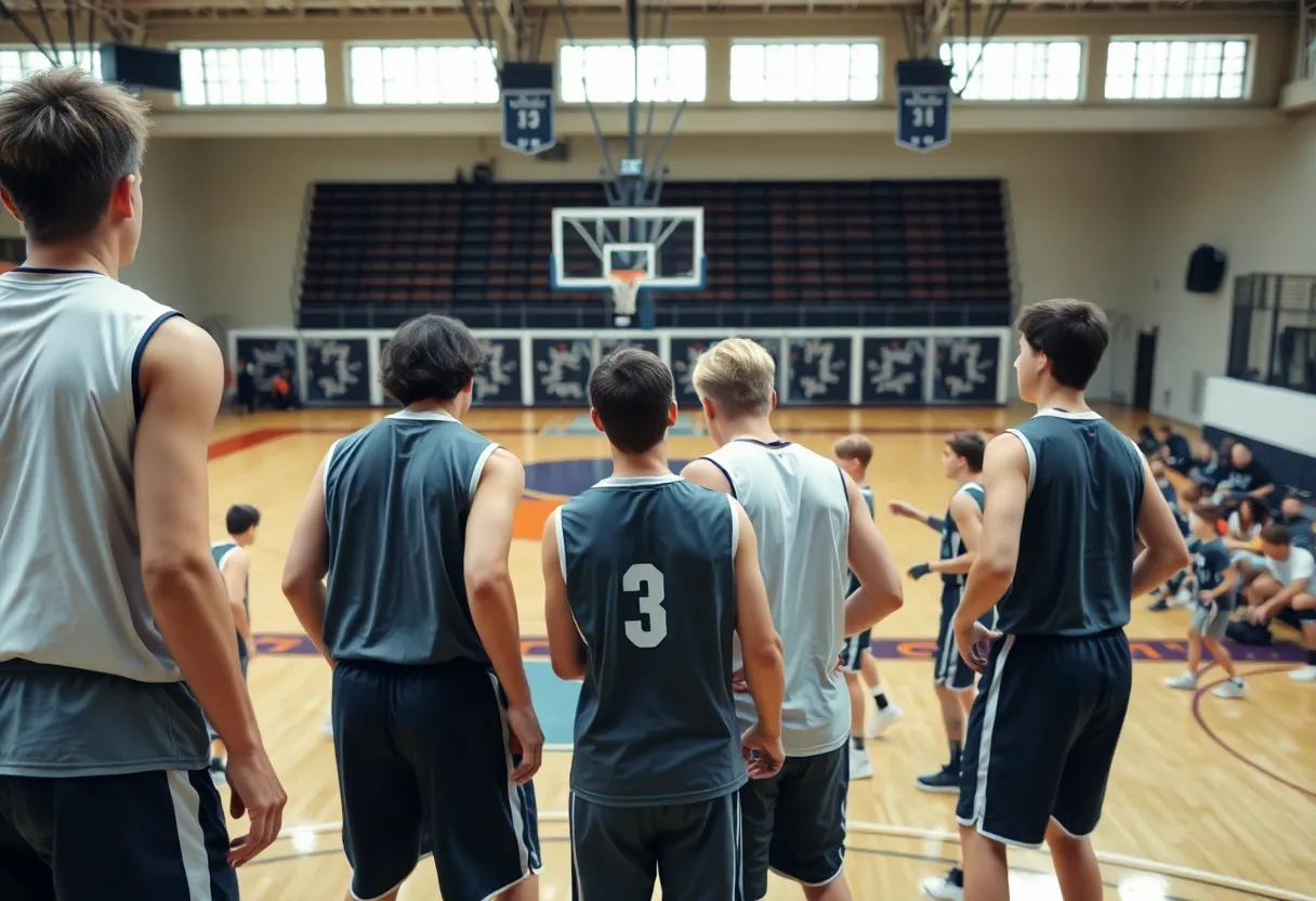 Classen SAS basketball team playing a game