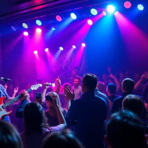 Crowd enjoying classic rock concert featuring multiple bands in Oklahoma City