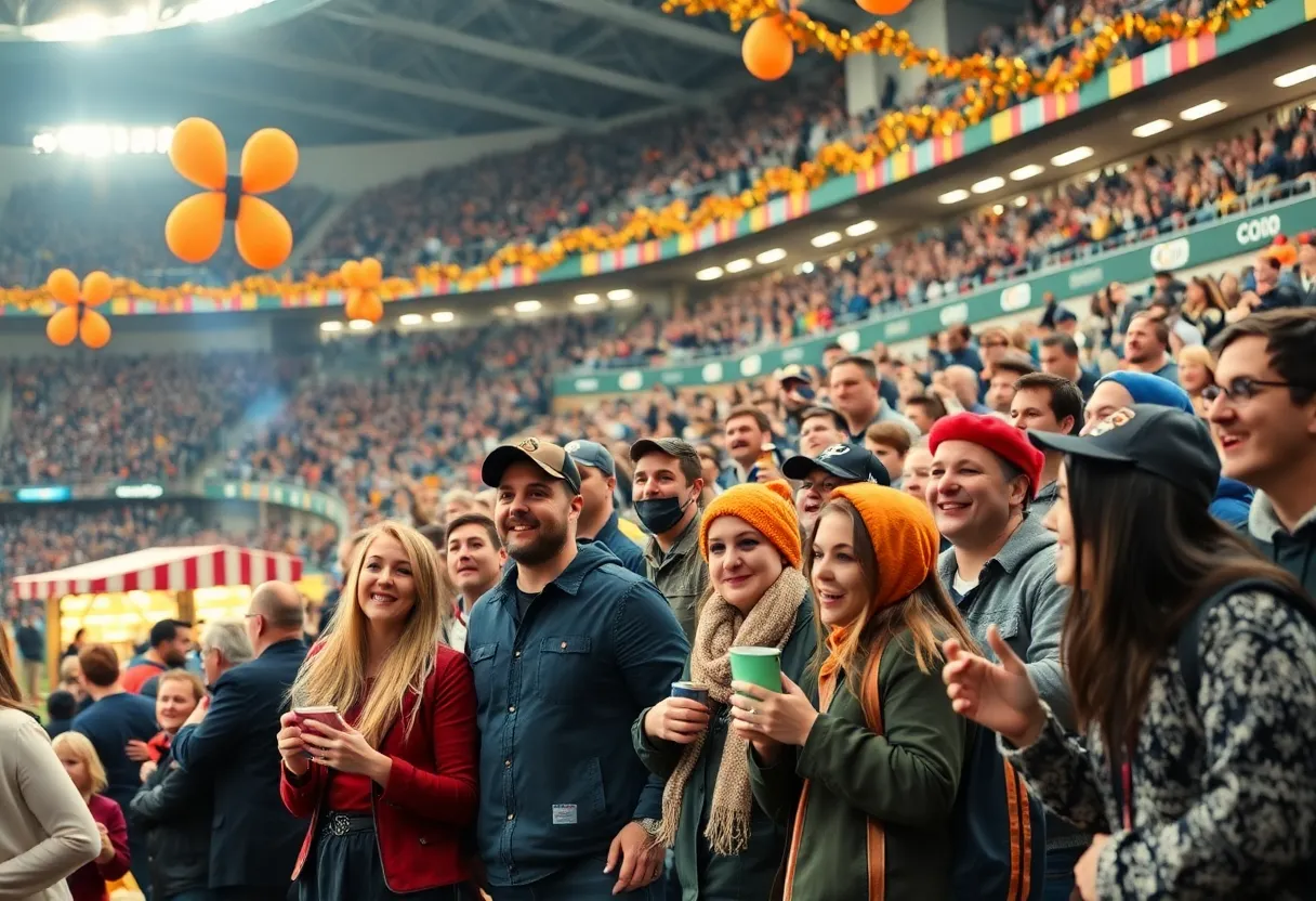 Fans enjoying the College Football Playoff festivities