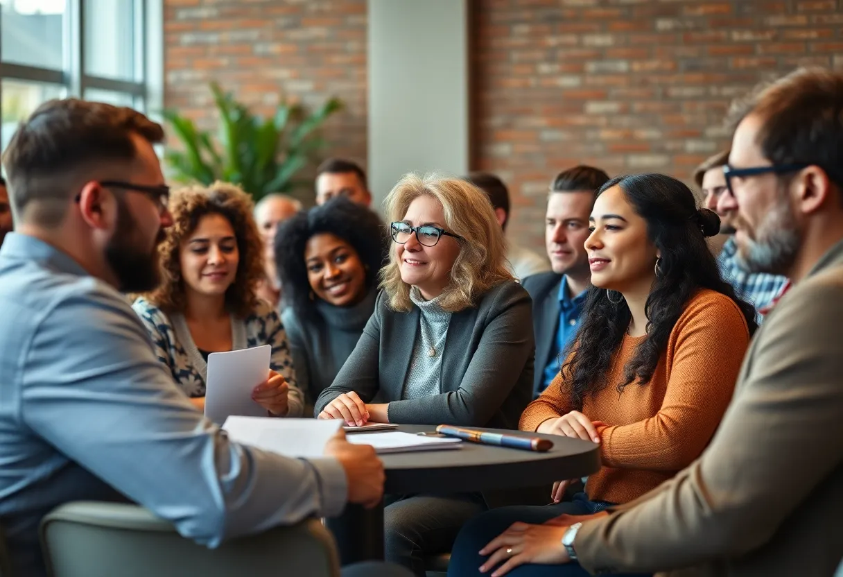 Participants engaging in a finance seminar in Oklahoma City, discussing financial wellness.