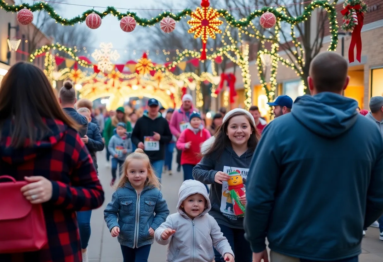 Families enjoying holiday events in Norman, OK