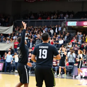 Fans supporting Oklahoma State Cowgirls during a basketball game