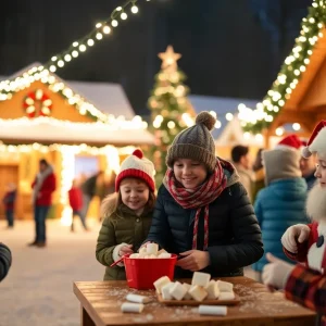 Families enjoying activities at Edmond's Winter's Night events