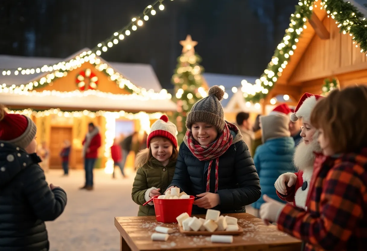 Families enjoying activities at Edmond's Winter's Night events