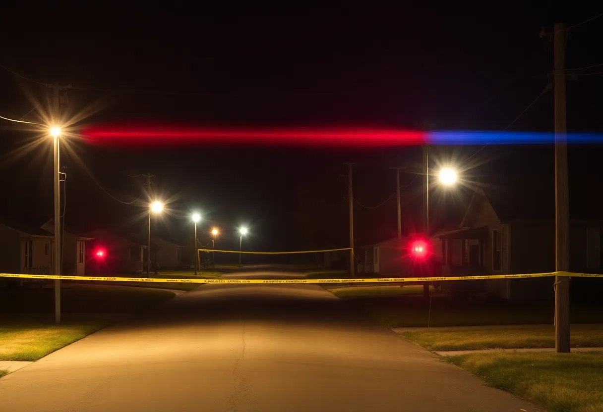 Emergency responders at a crime scene in Fargo, Oklahoma