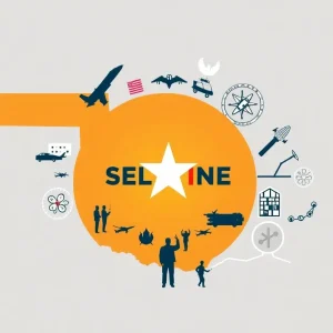 Visual representation of federal investments impacting Oklahoma's economy and defense