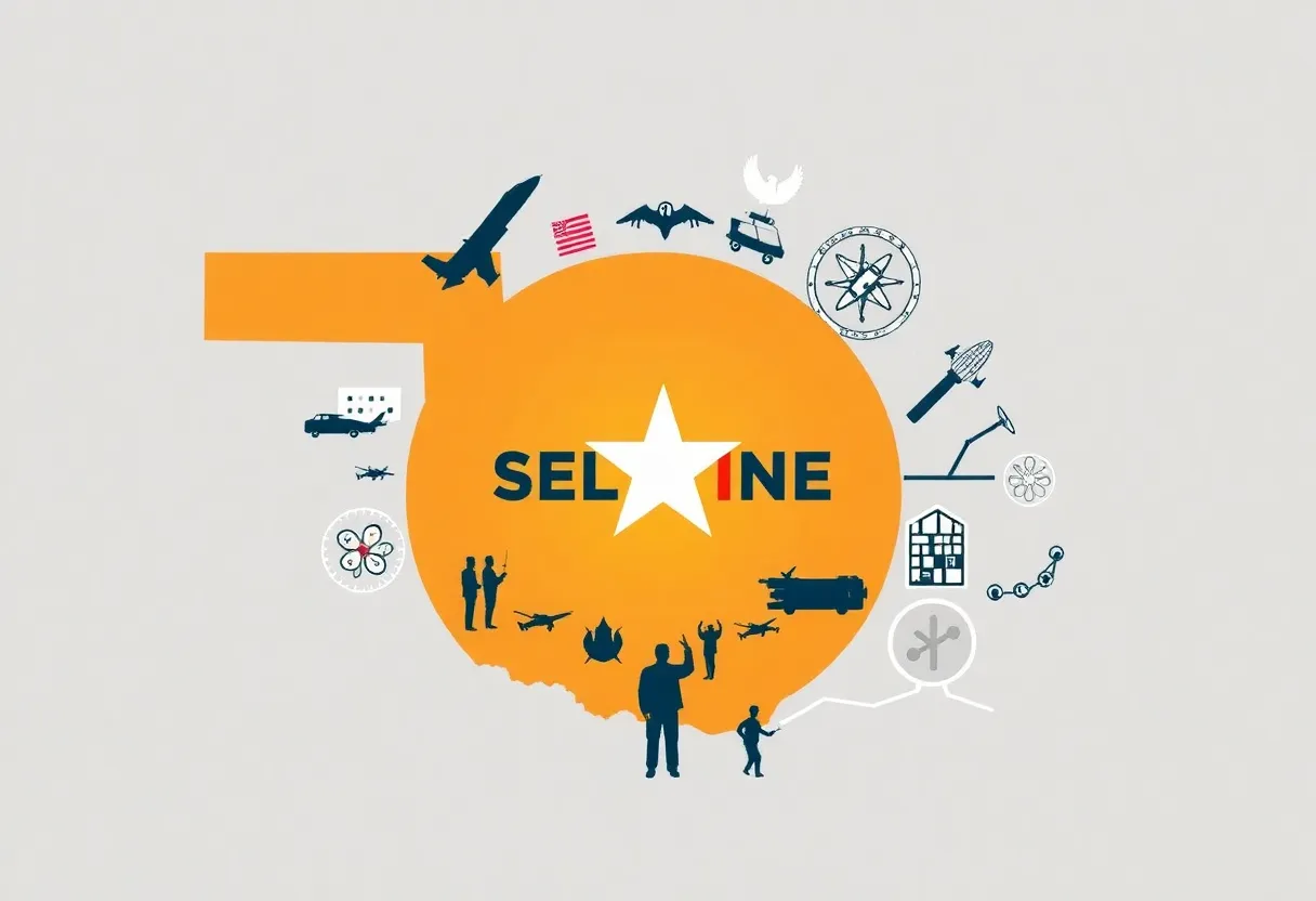 Visual representation of federal investments impacting Oklahoma's economy and defense