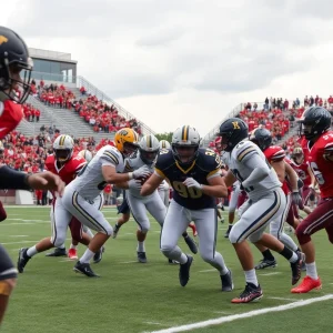 High school football championship game between Sulphur and Lincoln Christian