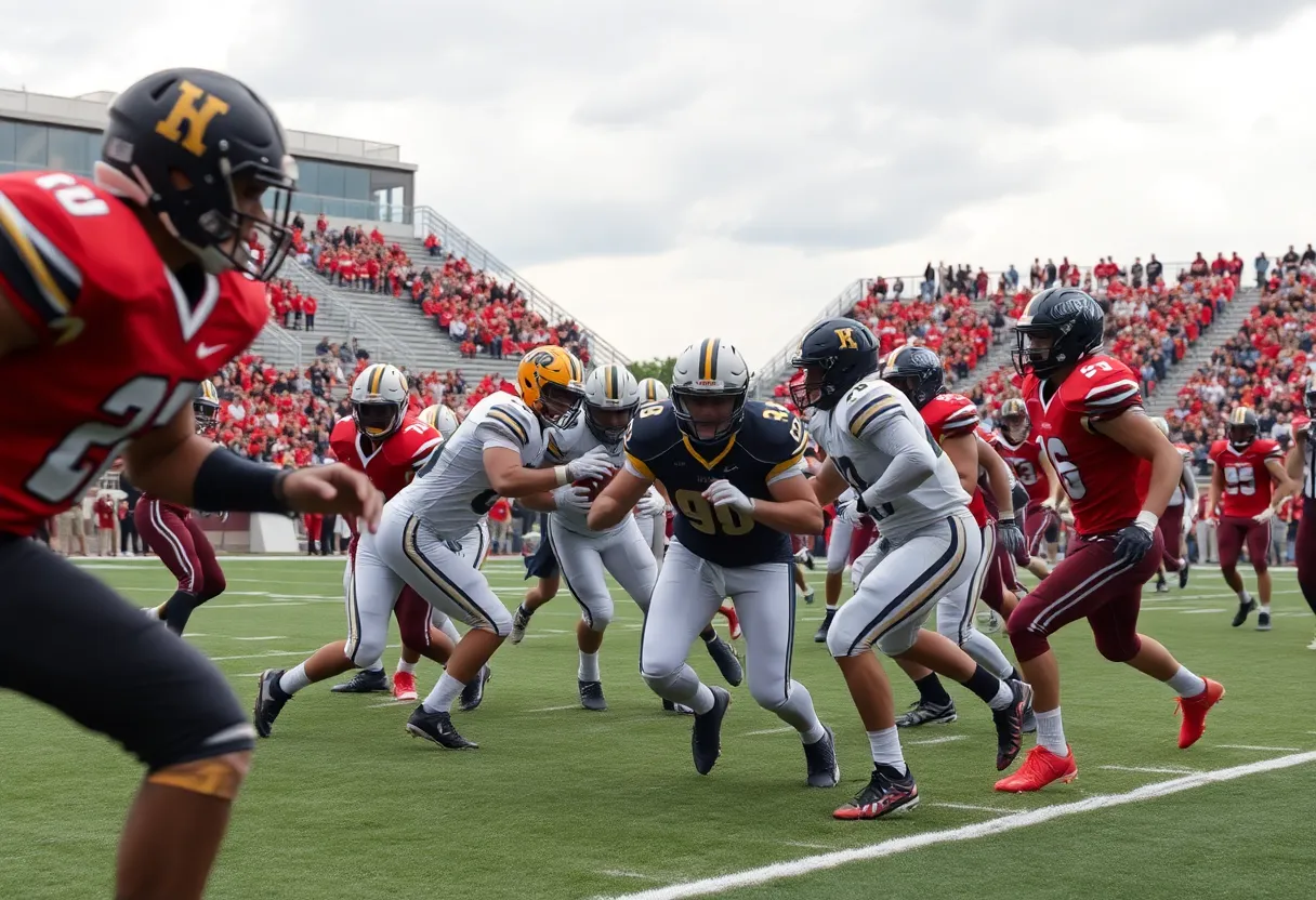 High school football championship game between Sulphur and Lincoln Christian