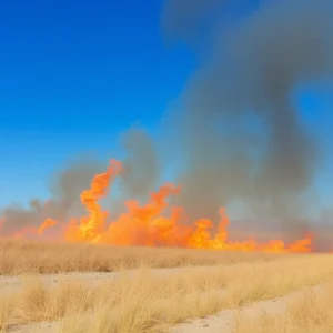 Grass fire in Norman destroying acres of land