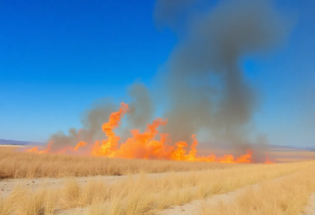 Grass fire in Norman destroying acres of land