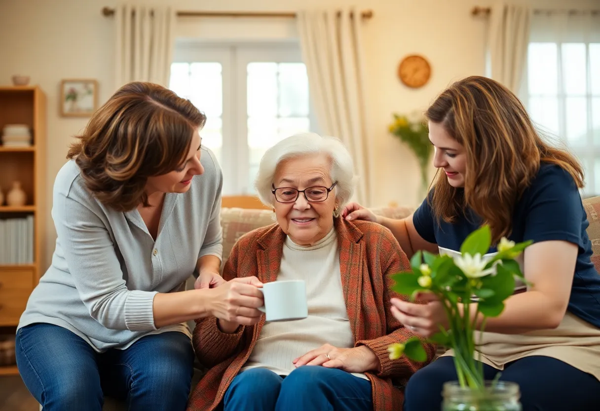 Sisters providing care for seniors at home