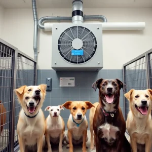 Comfortable animals in a modern shelter with upgraded HVAC systems.