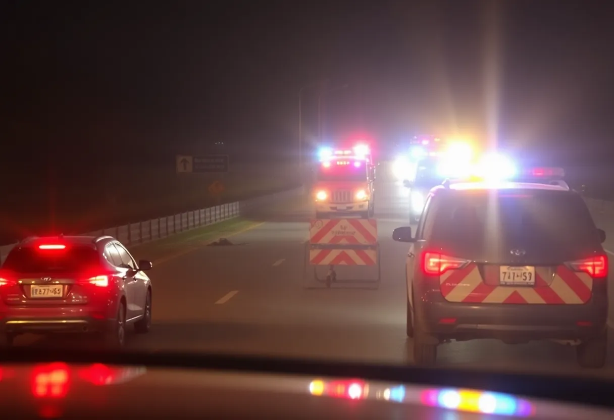 Emergency services responding to a crash on I-44 in Oklahoma City