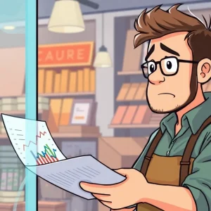 Concerned small business owner analyzing costs