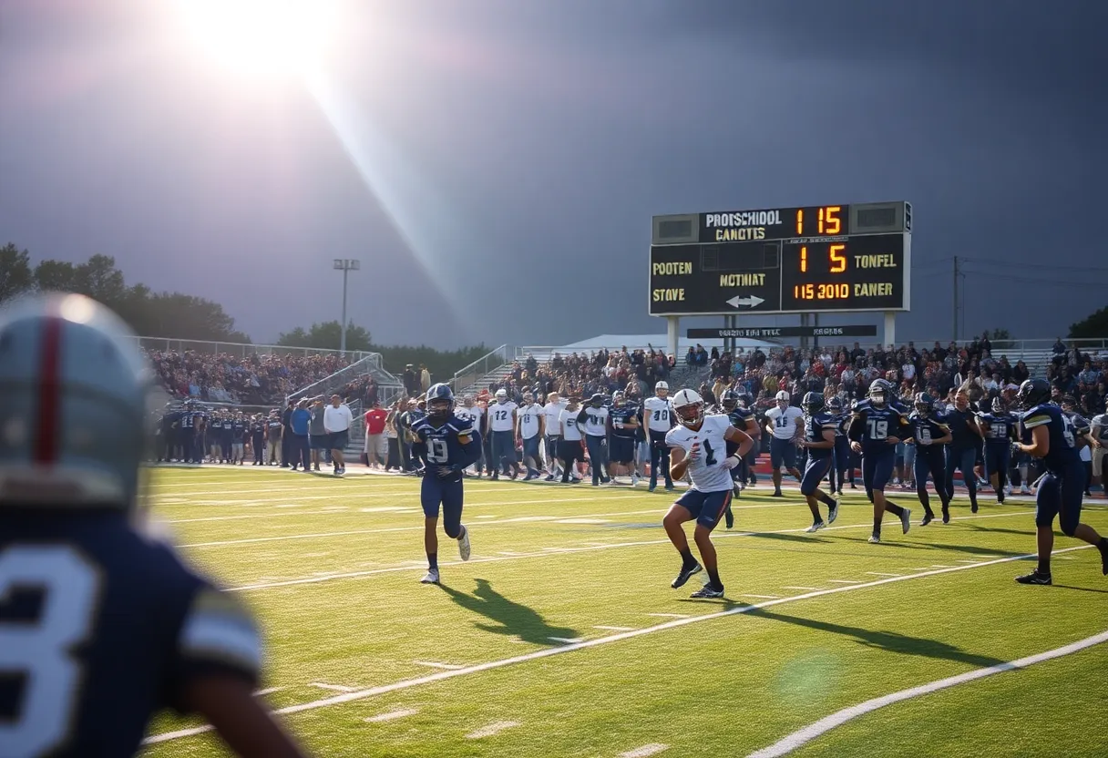 Jones Longhorns celebrating their victory on the football field