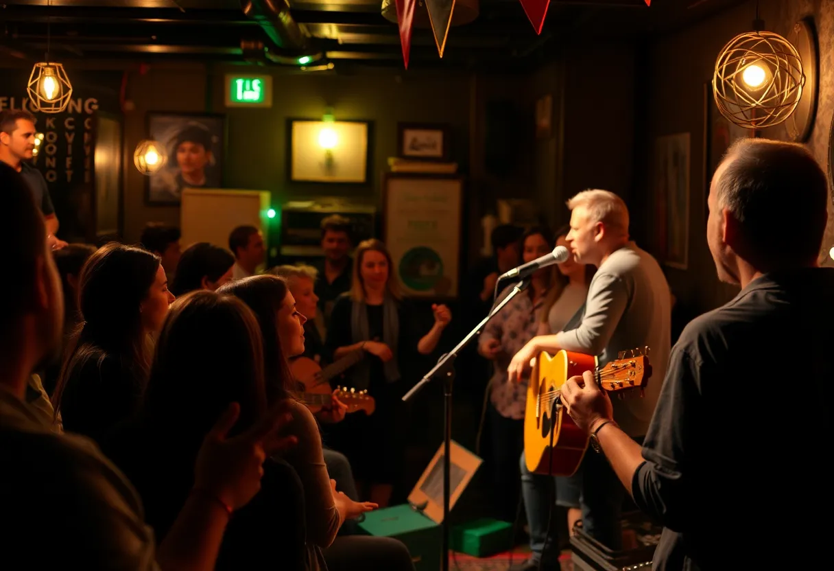 Audience enjoying the music performance at Sheet's Creek.
