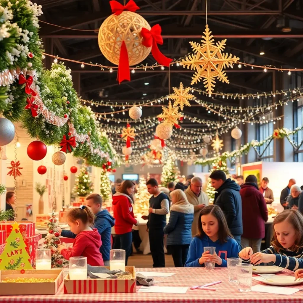 Community members celebrating at a youth-led Christmas festival.