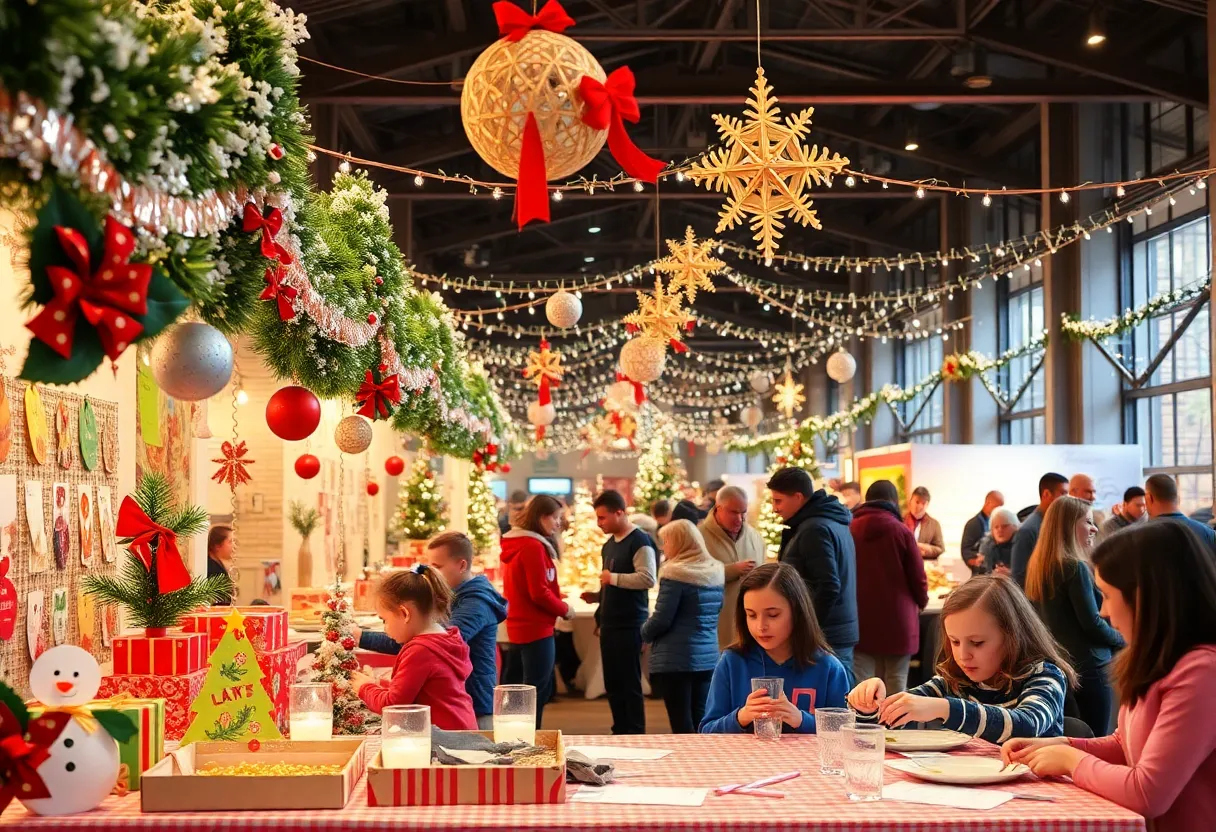 Community members celebrating at a youth-led Christmas festival.