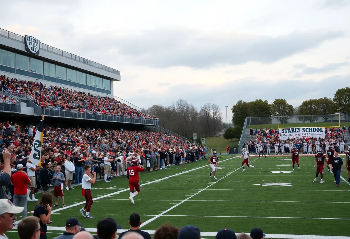 Players in action during Ohio high school football semifinals