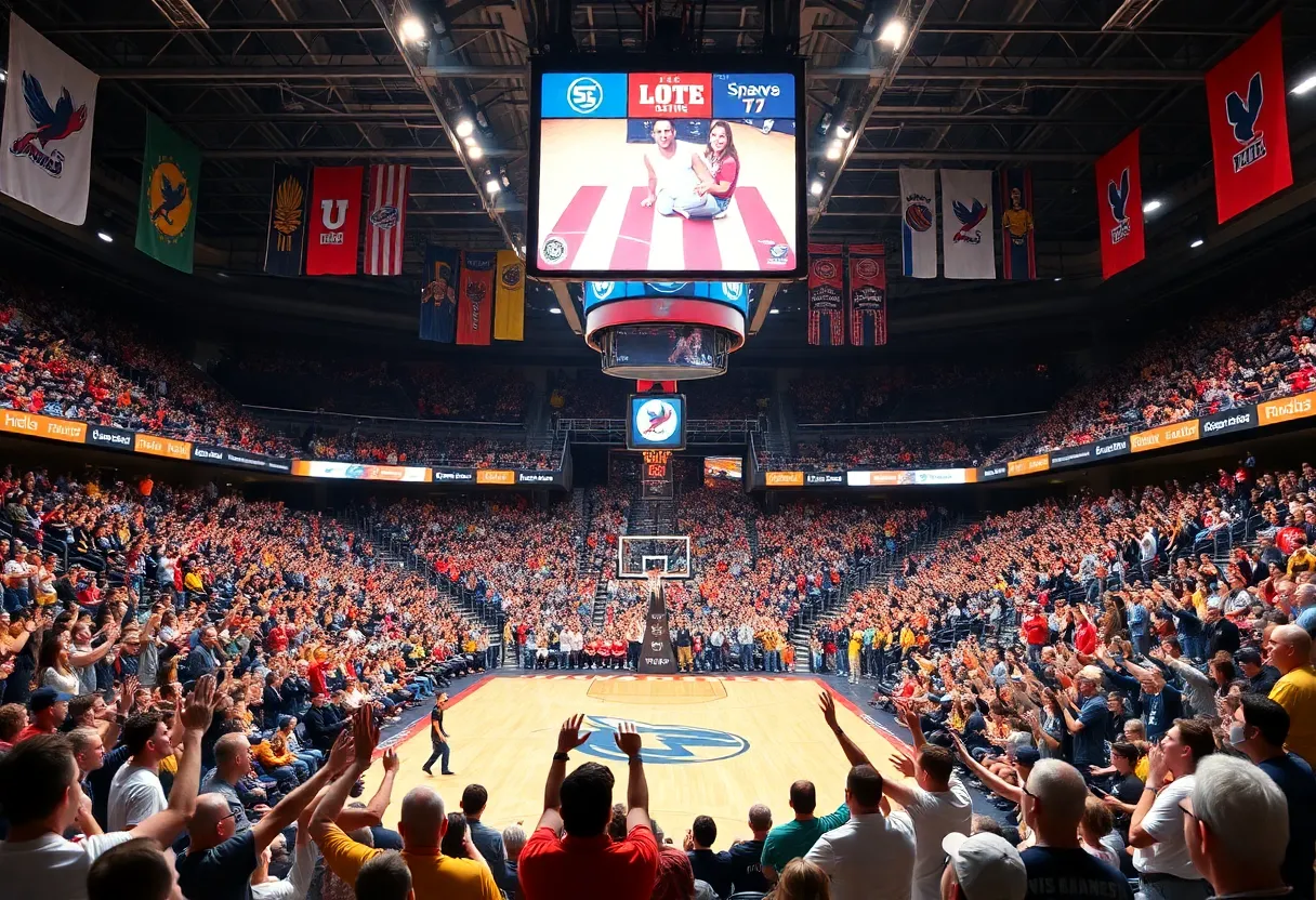 Crowd at the Oklahoma basketball rivalry game at Paycom Center