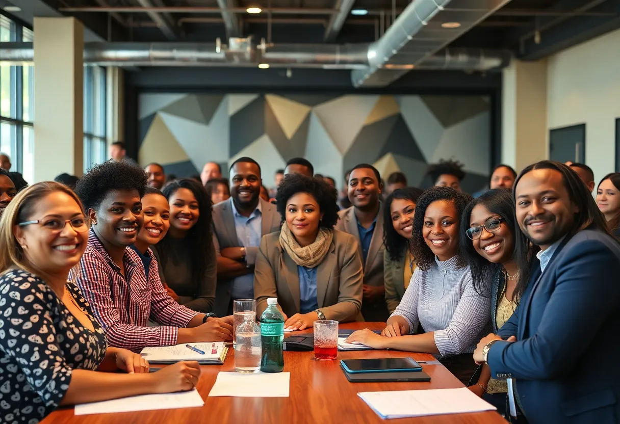 Diverse group of entrepreneurs collaborating in Oklahoma City