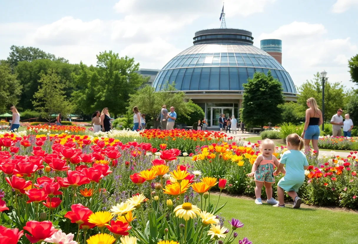Visitors enjoying the botanical gardens in Oklahoma City.
