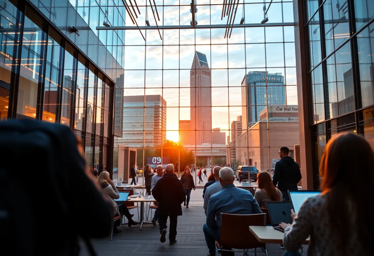 A modern business landscape in Oklahoma City focusing on innovation and community involvement.