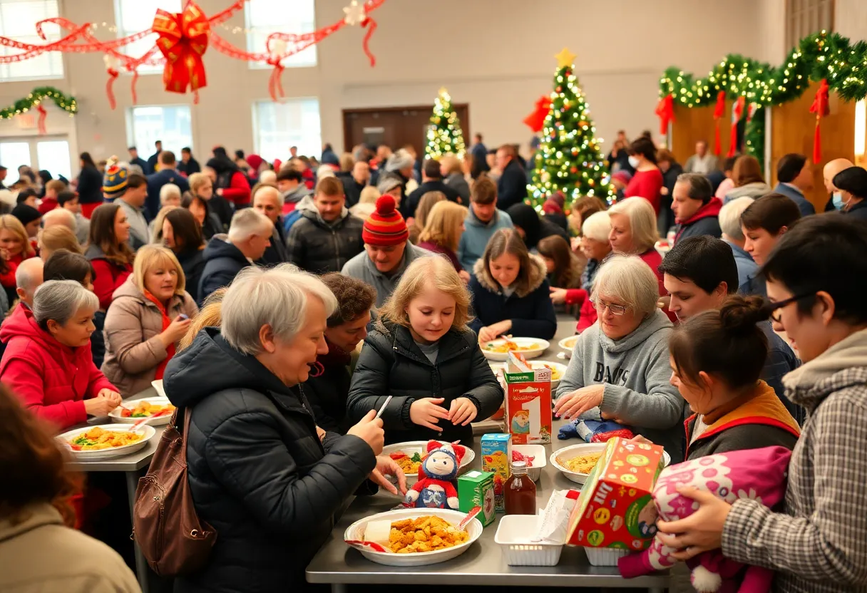 Community members enjoying the Oklahoma City Christmas Dinner