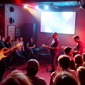 Concert scene featuring Luke Bulla and Jared Tyler at The Blue Door in Oklahoma City