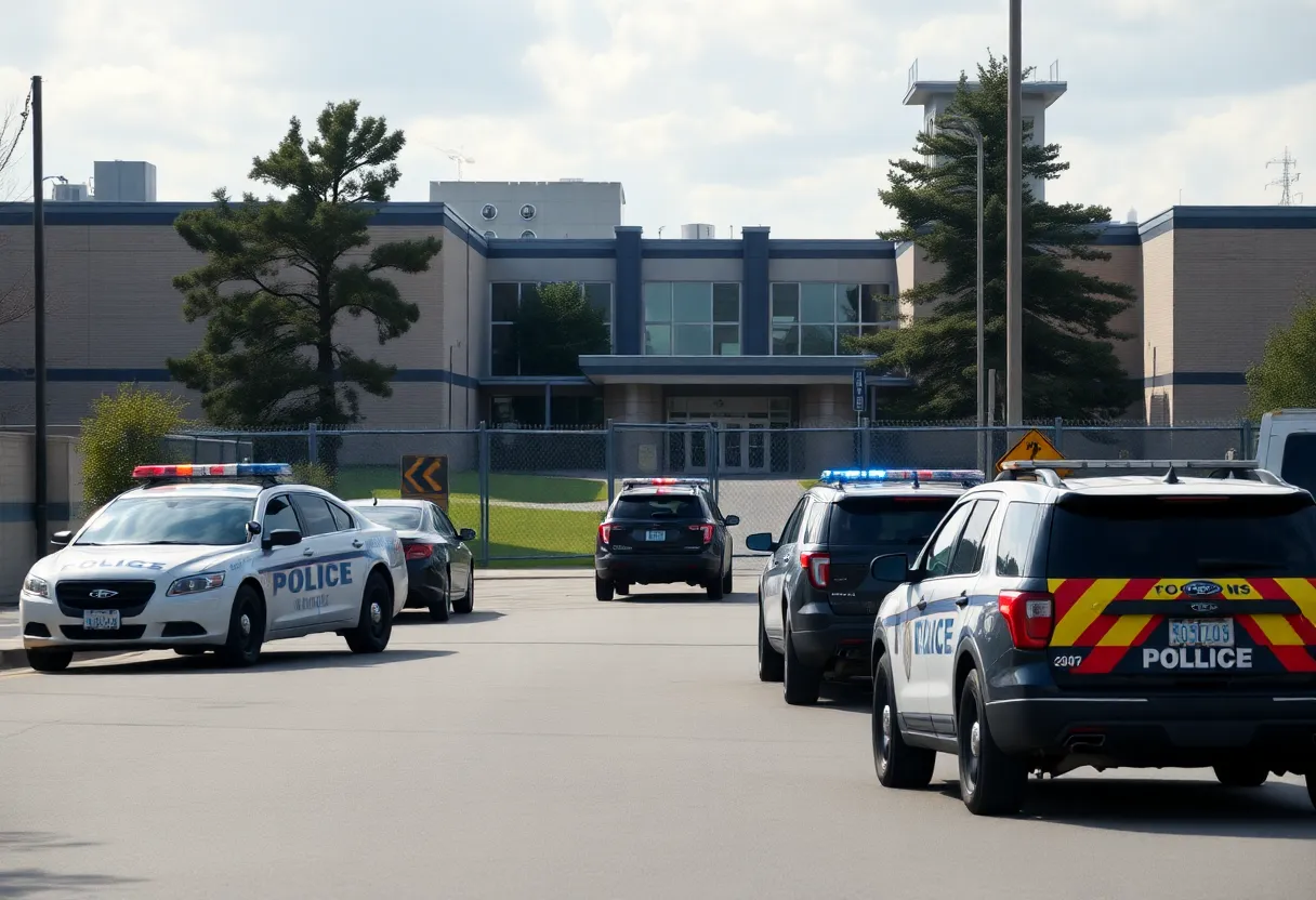 Correctional facility in Oklahoma City with law enforcement presence