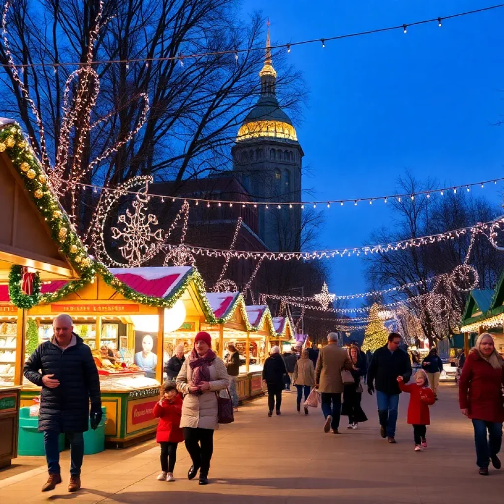 Families enjoying festive holiday events in Oklahoma City.