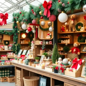 Bustling Oklahoma City Holiday Pop-Up Shop filled with local artisan goods.