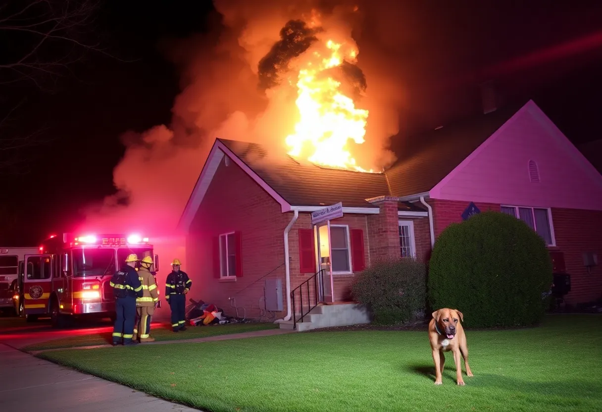 Firefighters responding to a house fire in Oklahoma City