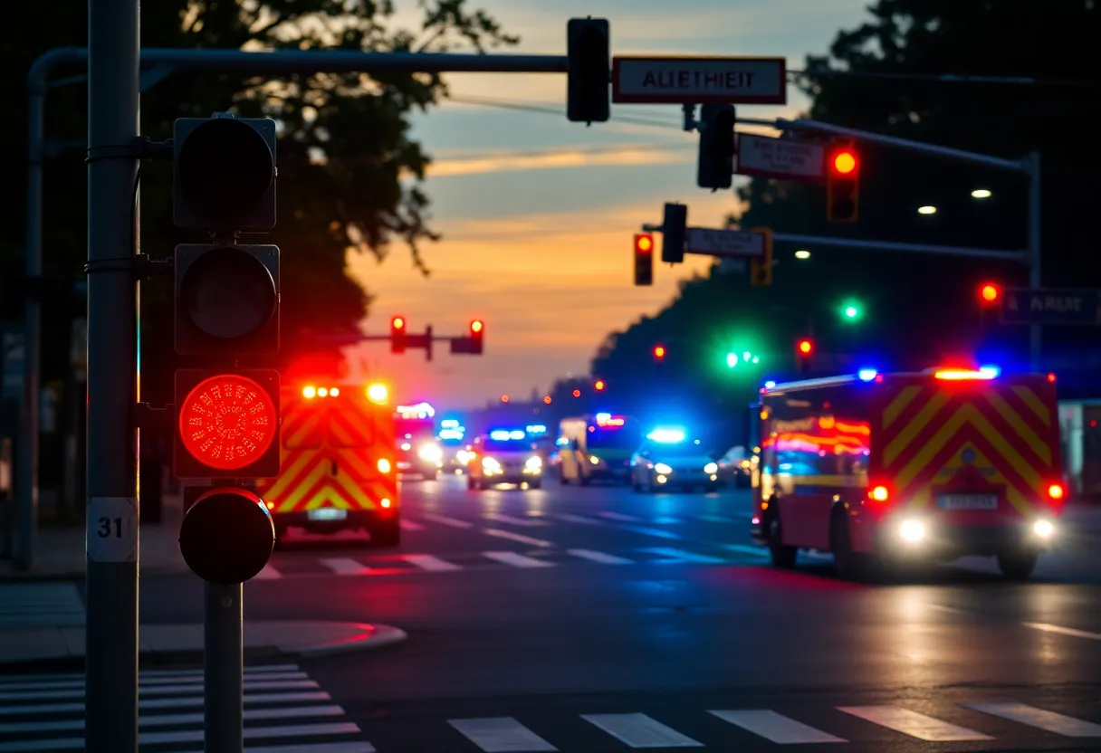 Emergency response at an intersection in Oklahoma City