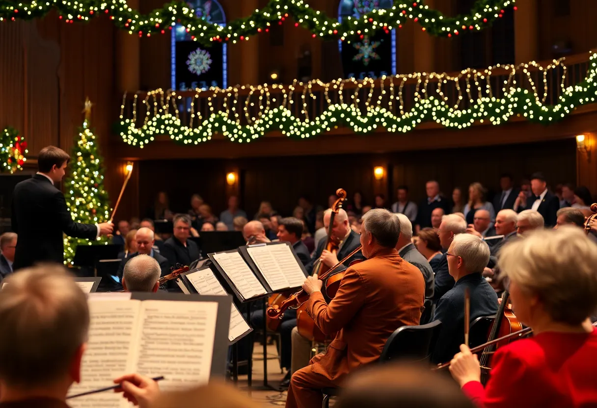 Oklahoma City Philharmonic performing at a Christmas concert