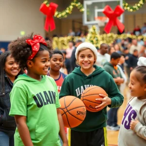 Oklahoma City players participating in a community outreach event during the holidays.