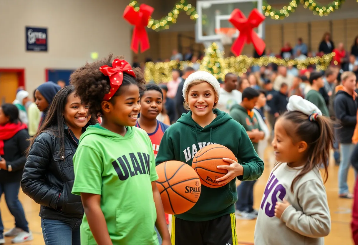 Oklahoma City players participating in a community outreach event during the holidays.
