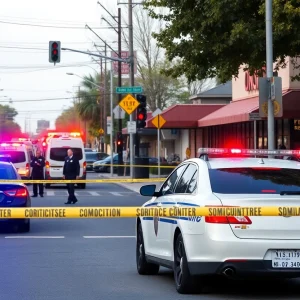Emergency responders at a crime scene in Oklahoma City.