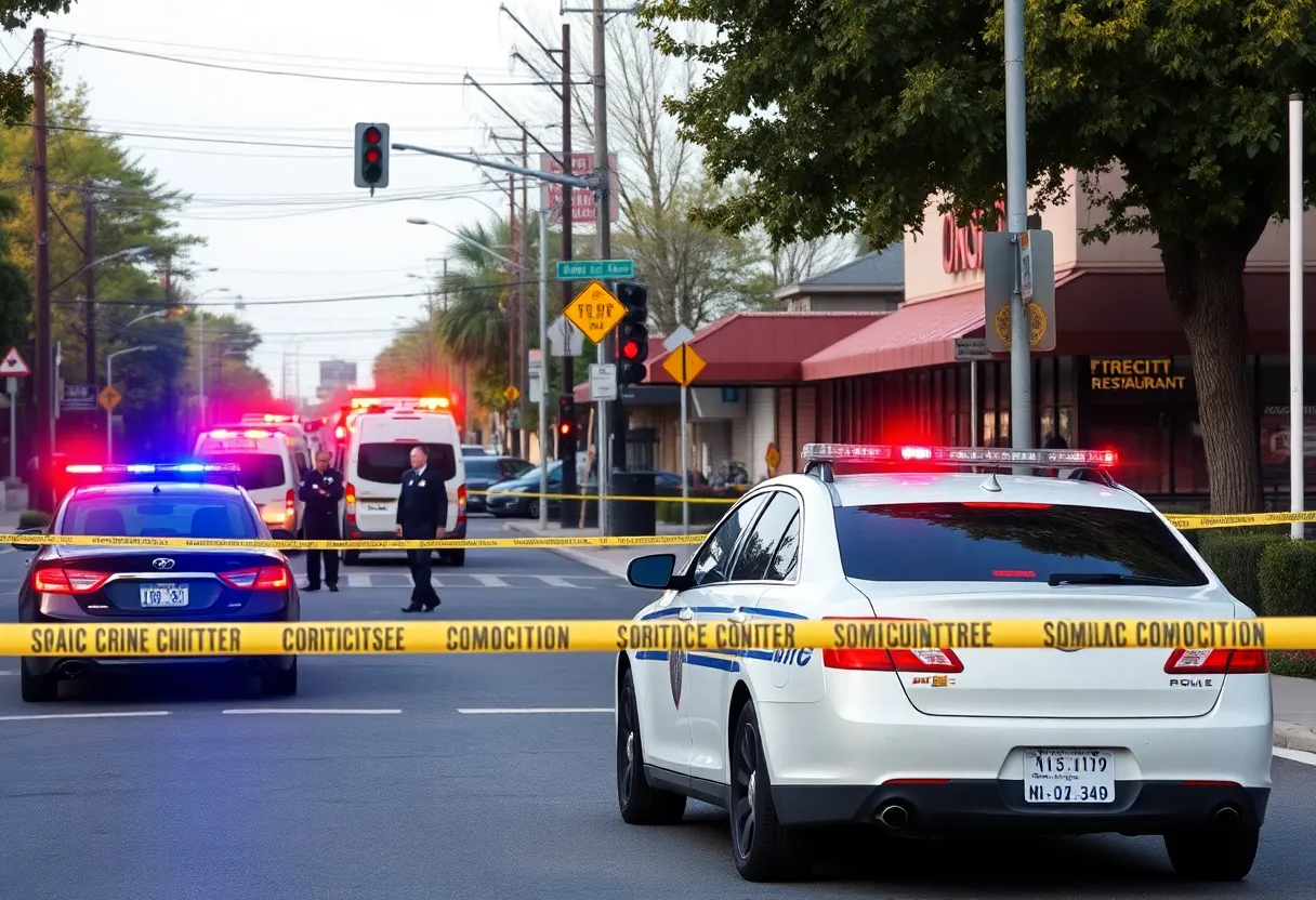 Emergency responders at a crime scene in Oklahoma City.