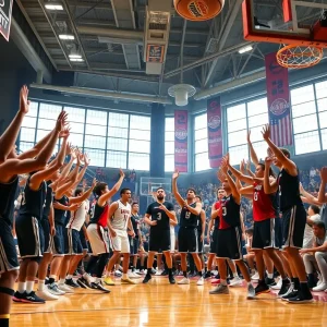 Oklahoma City Thunder players in action on the court