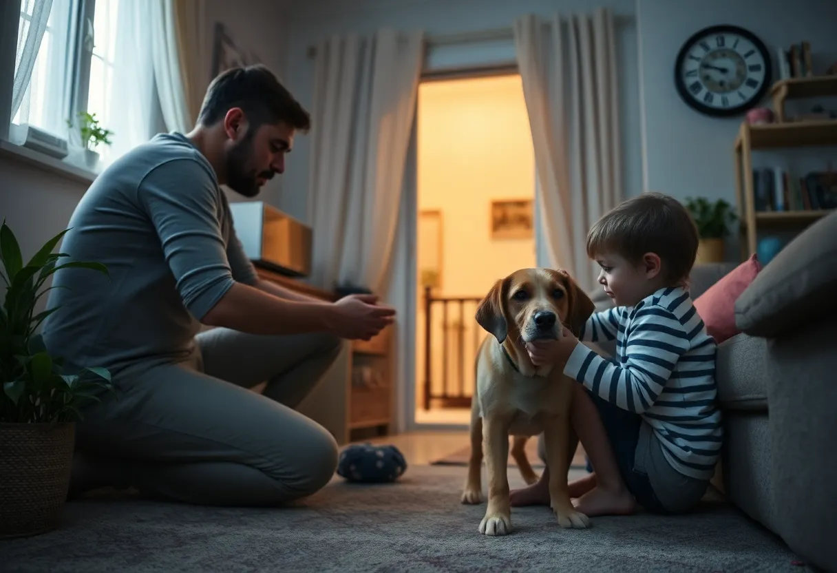 Scene of a home, evoking the tragic incident of a toddler's fatal dog attack.