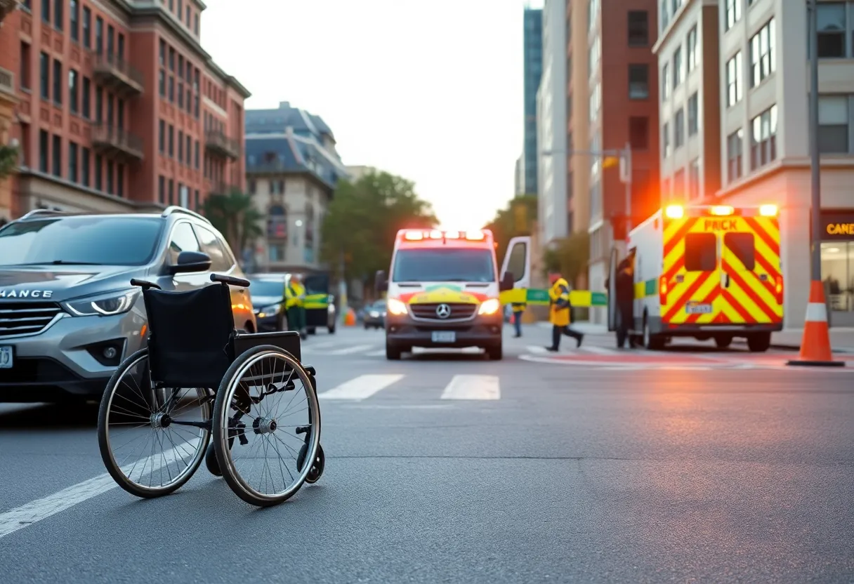 Scene of a wheelchair and vehicle accident in Oklahoma City