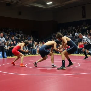 High school wrestling match in Oklahoma City